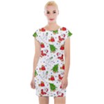 Christmas Pattern, Pattern, Christmas Cap Sleeve Bodycon Dress