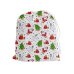 Christmas Pattern, Pattern, Christmas Drawstring Pouch (XL)