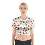 Christmas Pattern, Pattern, Christmas Cotton Crop Top