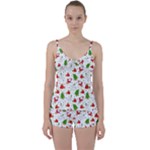 Christmas Pattern, Pattern, Christmas Tie Front Two Piece Tankini