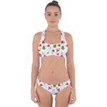 Christmas Pattern, Pattern, Christmas Cross Back Hipster Bikini Set