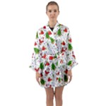 Christmas Pattern, Pattern, Christmas Long Sleeve Satin Kimono