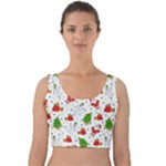 Christmas Pattern, Pattern, Christmas Velvet Crop Top