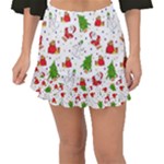 Christmas Pattern, Pattern, Christmas Fishtail Mini Chiffon Skirt