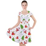 Christmas Pattern, Pattern, Christmas Cap Sleeve Midi Dress