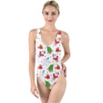 Christmas Pattern, Pattern, Christmas High Leg Strappy Swimsuit