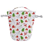 Christmas Pattern, Pattern, Christmas Drawstring Bucket Bag