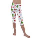 Christmas Pattern, Pattern, Christmas Kids  Lightweight Velour Capri Leggings 