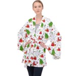 Christmas Pattern, Pattern, Christmas Long Sleeve Velvet Kimono 