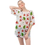 Christmas Pattern, Pattern, Christmas Oversized Chiffon Top