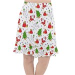 Christmas Pattern, Pattern, Christmas Fishtail Chiffon Skirt