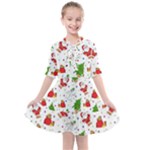 Christmas Pattern, Pattern, Christmas Kids  All Frills Chiffon Dress