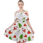 Christmas Pattern, Pattern, Christmas Cut Out Shoulders Dress