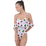 Christmas Pattern, Pattern, Christmas Drape Piece Swimsuit