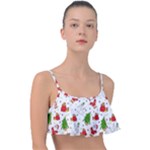 Christmas Pattern, Pattern, Christmas Frill Bikini Top