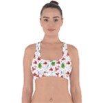 Christmas Pattern, Pattern, Christmas Cross Back Hipster Bikini Top 