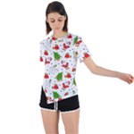 Christmas Pattern, Pattern, Christmas Asymmetrical Short Sleeve Sports T-Shirt