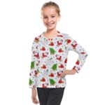 Christmas Pattern, Pattern, Christmas Kids  Long Mesh T-Shirt