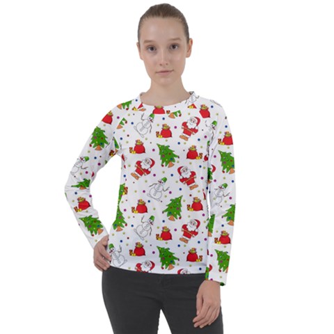 Christmas Pattern, Pattern, Christmas Women s Long Sleeve Raglan T