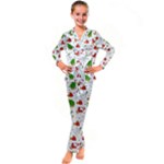 Christmas Pattern, Pattern, Christmas Kids  Satin Long Sleeve Pajamas Set