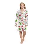 Christmas Pattern, Pattern, Christmas Kids  Long Sleeve Velvet Lounge Robe