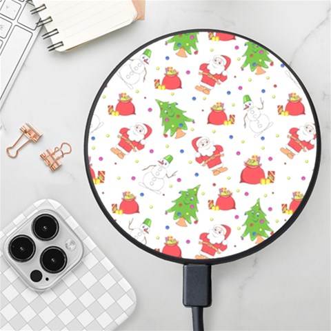 Christmas Pattern, Pattern, Christmas Wireless Fast Charger(Black) from ArtsNow.com