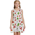 Christmas Pattern, Pattern, Christmas Kids  Sleeveless Tiered Mini Dress