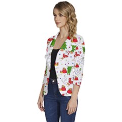 Women s One-Button 3/4 Sleeve Short Jacket 