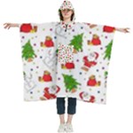 Christmas Pattern, Pattern, Christmas Women s Hooded Rain Ponchos