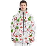 Christmas Pattern, Pattern, Christmas Men s Multi Pockets Zip Ski and Snowboard Waterproof Breathable Jacket