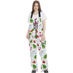 Christmas Pattern, Pattern, Christmas Women s Front Zip Ski And Snowboard Bib Pants