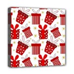 Christmas Texture, Pattern, Red, Craciun, Christmas, Bow, Gift Mini Canvas 8  x 8  (Stretched)