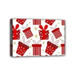 Christmas Texture, Pattern, Red, Craciun, Christmas, Bow, Gift Mini Canvas 6  x 4  (Stretched)