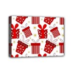 Christmas Texture, Pattern, Red, Craciun, Christmas, Bow, Gift Mini Canvas 7  x 5  (Stretched)