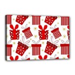 Christmas Texture, Pattern, Red, Craciun, Christmas, Bow, Gift Canvas 18  x 12  (Stretched)