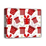 Christmas Texture, Pattern, Red, Craciun, Christmas, Bow, Gift Deluxe Canvas 14  x 11  (Stretched)