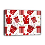 Christmas Texture, Pattern, Red, Craciun, Christmas, Bow, Gift Deluxe Canvas 18  x 12  (Stretched)