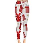 Christmas Texture, Pattern, Red, Craciun, Christmas, Bow, Gift Everyday Leggings 