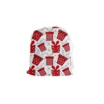 Christmas Texture, Pattern, Red, Craciun, Christmas, Bow, Gift Drawstring Pouch (Small)