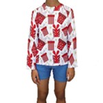 Christmas Texture, Pattern, Red, Craciun, Christmas, Bow, Gift Kids  Long Sleeve Swimwear