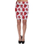 Christmas Texture, Pattern, Red, Craciun, Christmas, Bow, Gift Bodycon Skirt