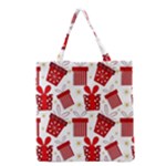 Christmas Texture, Pattern, Red, Craciun, Christmas, Bow, Gift Grocery Tote Bag