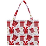 Christmas Texture, Pattern, Red, Craciun, Christmas, Bow, Gift Mini Tote Bag