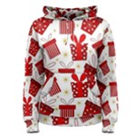 Christmas Texture, Pattern, Red, Craciun, Christmas, Bow, Gift Women s Pullover Hoodie