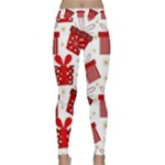 Christmas Texture, Pattern, Red, Craciun, Christmas, Bow, Gift Classic Yoga Leggings