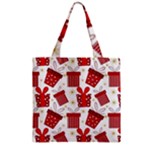 Christmas Texture, Pattern, Red, Craciun, Christmas, Bow, Gift Zipper Grocery Tote Bag