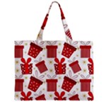 Christmas Texture, Pattern, Red, Craciun, Christmas, Bow, Gift Zipper Mini Tote Bag