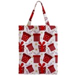 Christmas Texture, Pattern, Red, Craciun, Christmas, Bow, Gift Zipper Classic Tote Bag