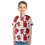 Christmas Texture, Pattern, Red, Craciun, Christmas, Bow, Gift Kids  Sport Mesh T-Shirt