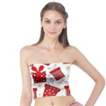 Christmas Texture, Pattern, Red, Craciun, Christmas, Bow, Gift Tube Top